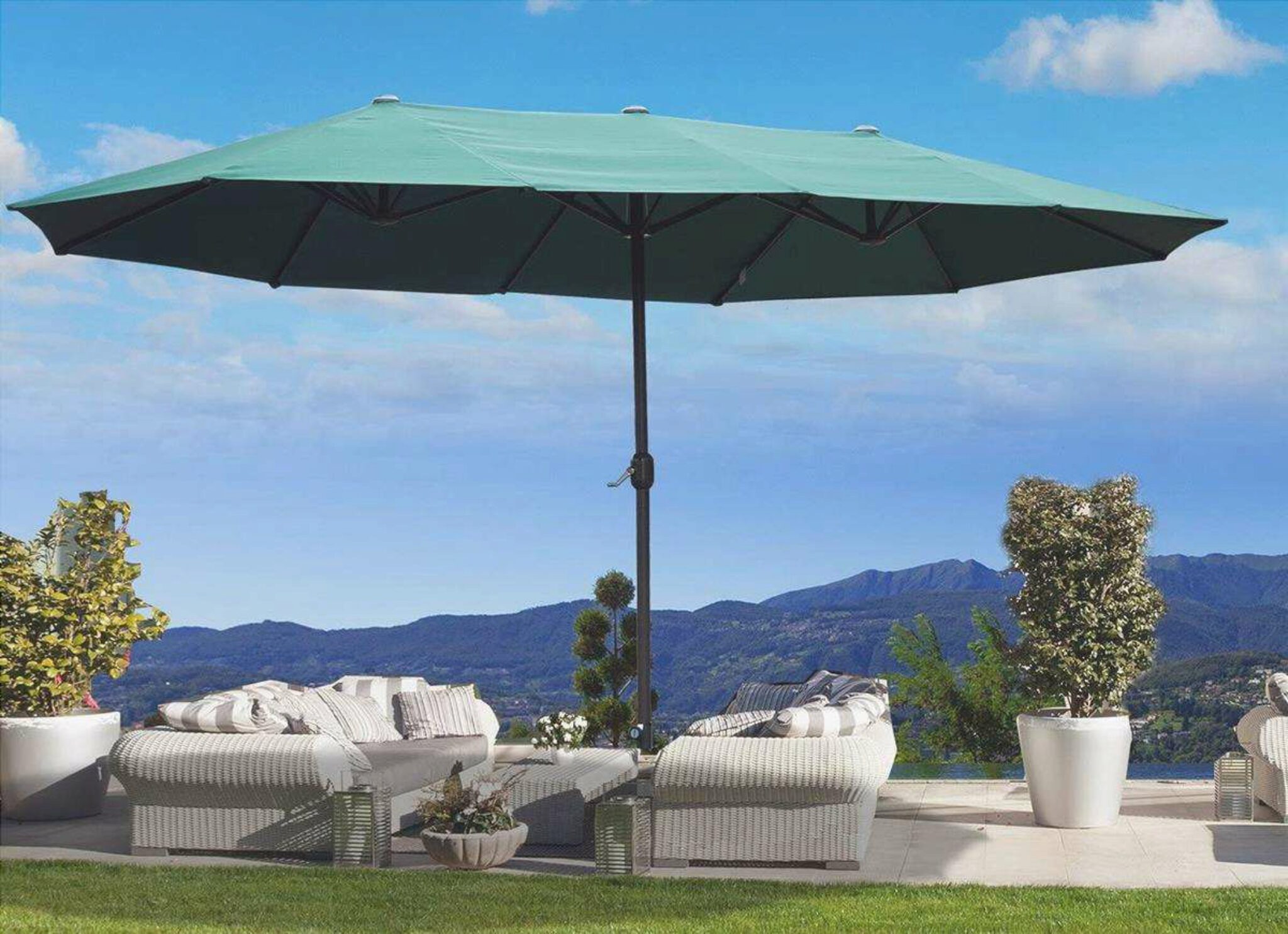 Anello Foro Ombrello in plastica con tappo per patio e giardino mobili tavolo all'aperto 